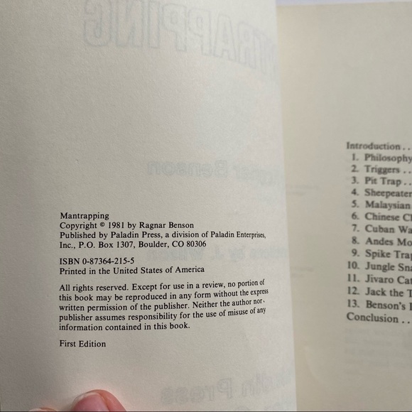 Vintage Mantrapping Softcover Book 1981 Ragner Benson Out of Print - Picture 3 of 4